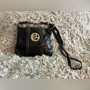 NWT Elliott Lucca Status Woven Leather Crossbody, featured on QVC, Vintage